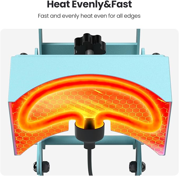 Plancha Termofijadora para Gorras EENOUR Azul 400°F miniatura 6