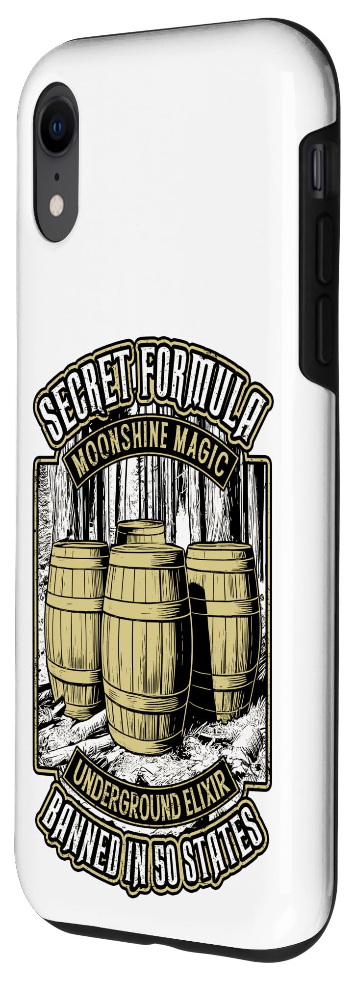 iPhone XR Moonshine Magic Funny Vintage Moonshiner Barrels Forest Case - Image 2