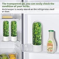 Vista 6 de Herb Keeper for Refrigerator, Herb Saver for Refrigerator, Cilantro Container, Vegetable Preservation Bottle for Cilantro, Mint, Parsley, Asparagus