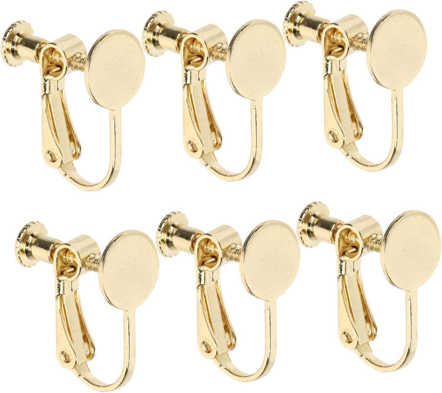 6pcs Golden Clip on Earring Backs for DIY Jewelry Making