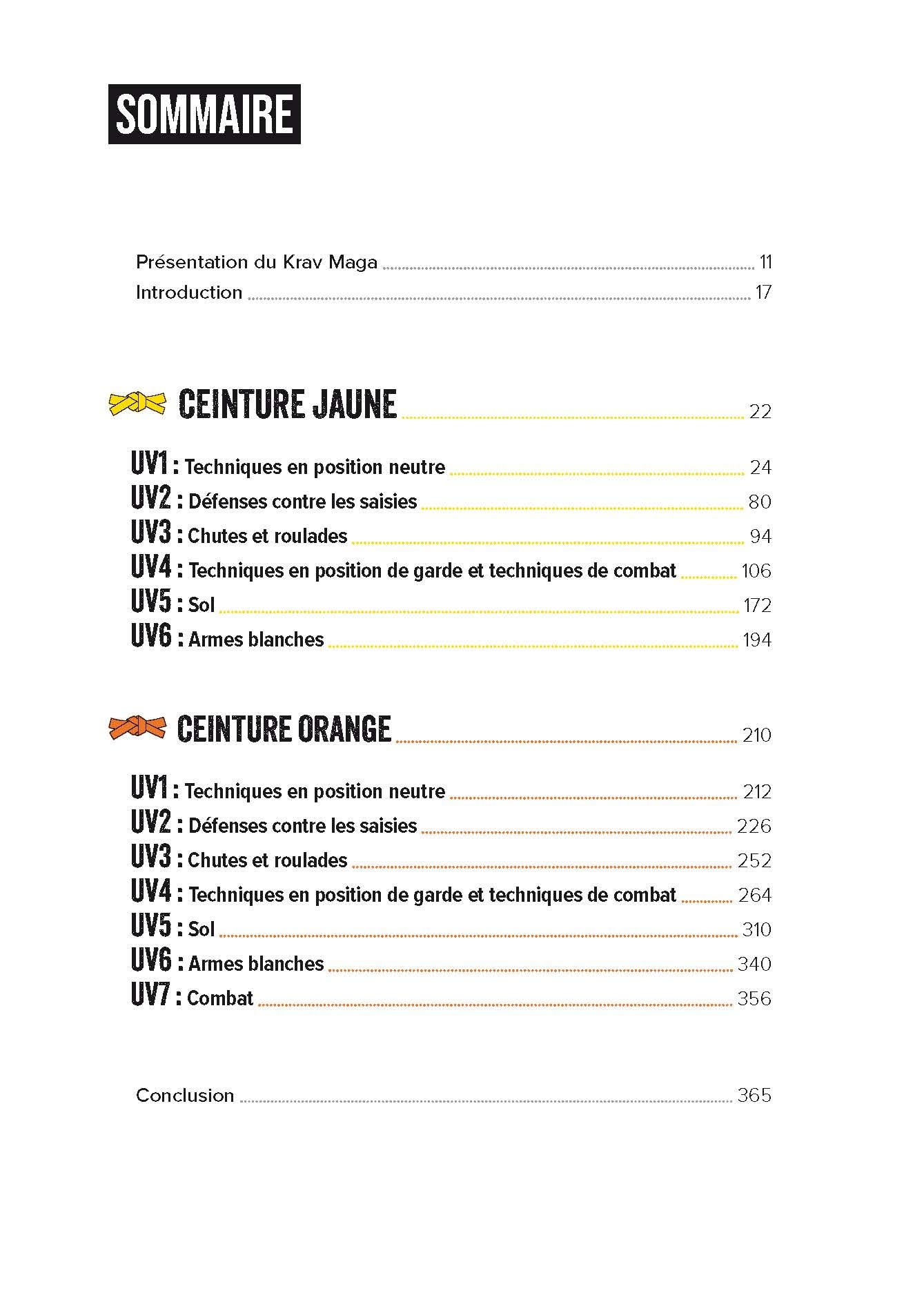 Krav maga, les bases de la self-défense: Ceintures jaune et orange