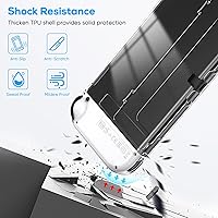 Vista 2 de Upgraded Dockable Case for Nintendo Switch OLED, MENEEA Clear Protective Case for Nintendo Switch with Tempered Glass Screen Protector & 8 Thumb