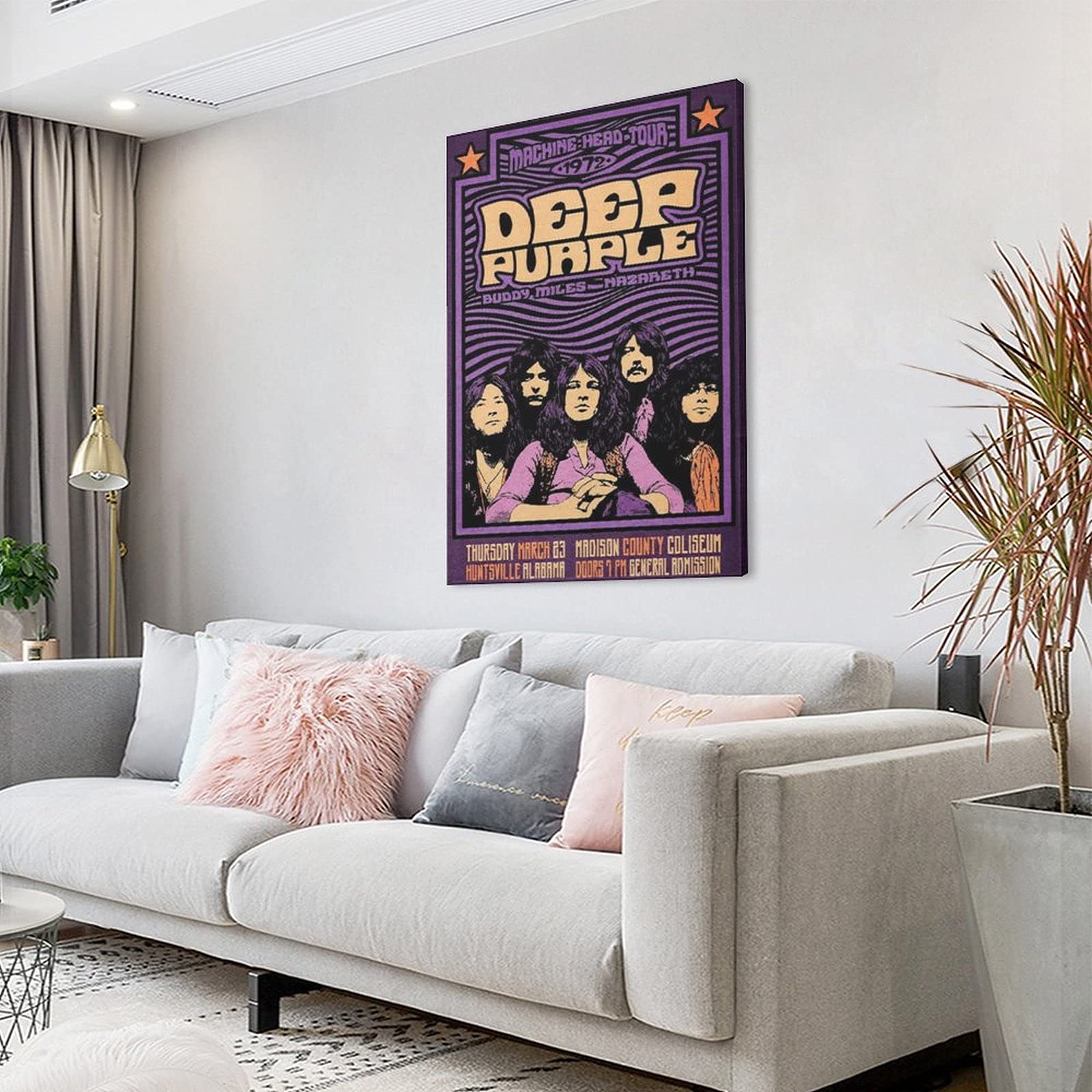 Amazon.com: Deep Purple 1972 Concert Retro Poster Canvas Poster