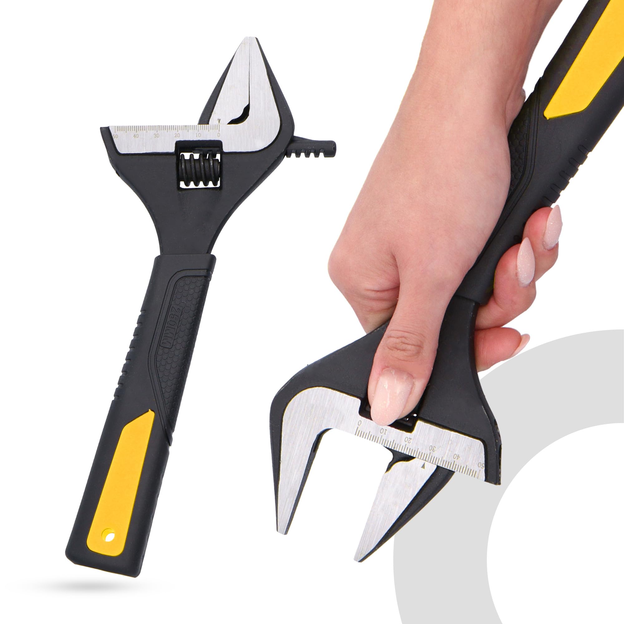 Llave Inglesa Ajustable Con Rango De Apertura de 0-50 mm para Trabajos de Mecánica Y Construcción Longitud 250 mm para Tornillos Y Tuercas