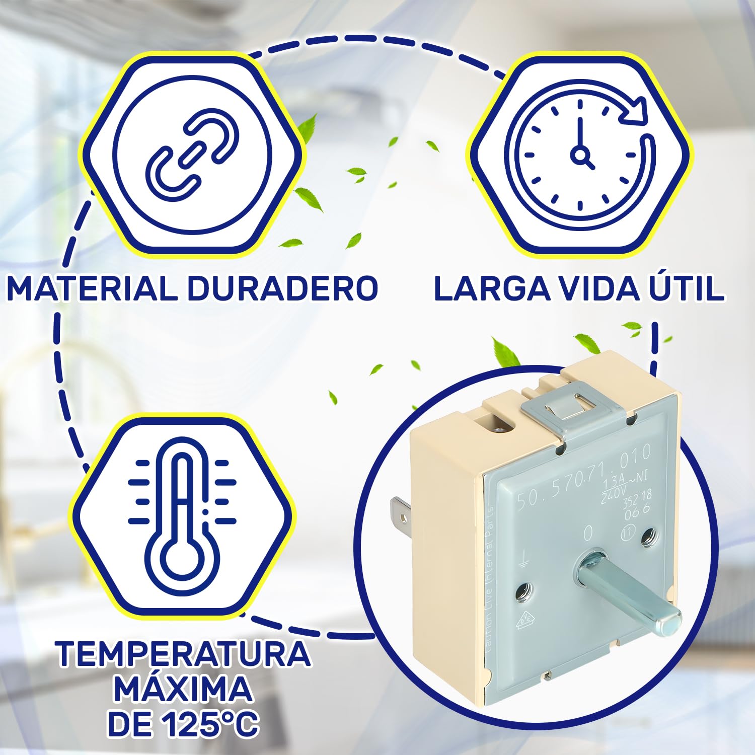 Regulador de Energía para Quemador de Placa Eléctrica 13A 240V con Código Original 315078824/2 3150788242 para AEG 50.57071.010 para EGO - Garantía de 10 Años - MONTERAL
