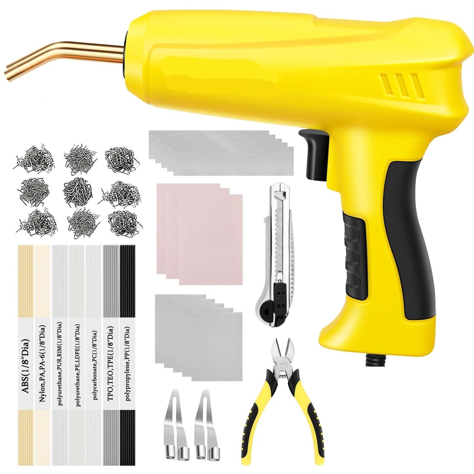 Kit Riparazione Paraurti Auto Saldatrice Per Plastica Da 200 W, Kit Per Saldatura Di Plastica, Kit Per Pinzatrice A Caldo, Pistola Per Saldatrice Per Plastica, Saldatore Per Paraurti, Riparazione Auto