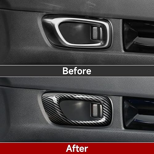 Miniatura 236 de Car Central Armrest Box Cover Decals for 2022 2023 2024 2025 Honda Civic 11th Gen Accessories ABS Carbon Fiber Interior Stickers