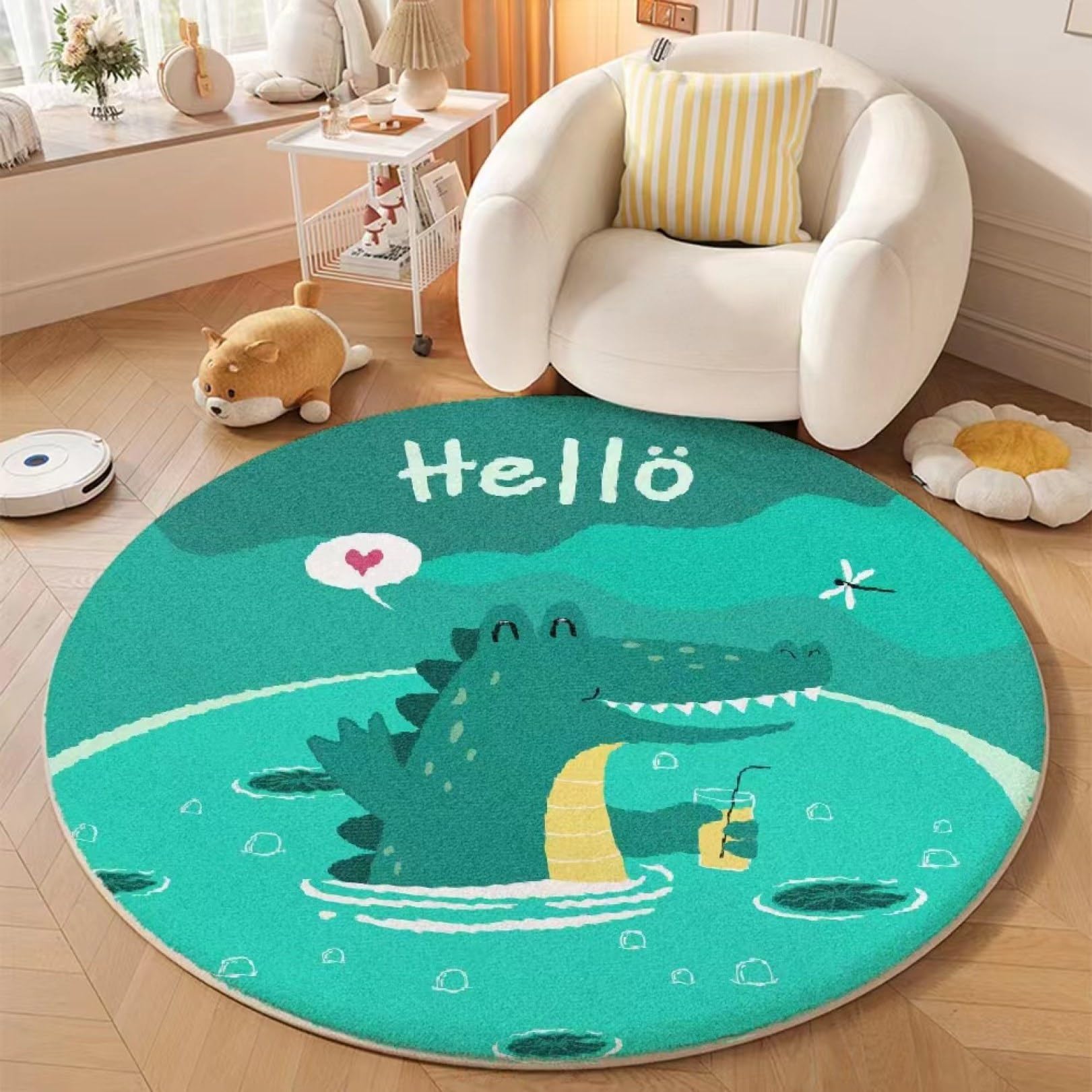 Amazon.co.jp: ゲーミングチェアマット 円形 マット 可愛い動物柄 チェアマット 子供部屋 幼稚園 床保護マット 吸着 床マット 厚い  滑り止め 丸形カーペット フローリングマット 騒音対策 床暖房対応 保育園 家庭用 120*120cm : ホーム＆キッチン チェアマット ゲーミングチェアマット カーペット 子供部屋 ゲーミングカーペット 円形 可愛い 動物柄 床保護マット 大判 厚い ゲ