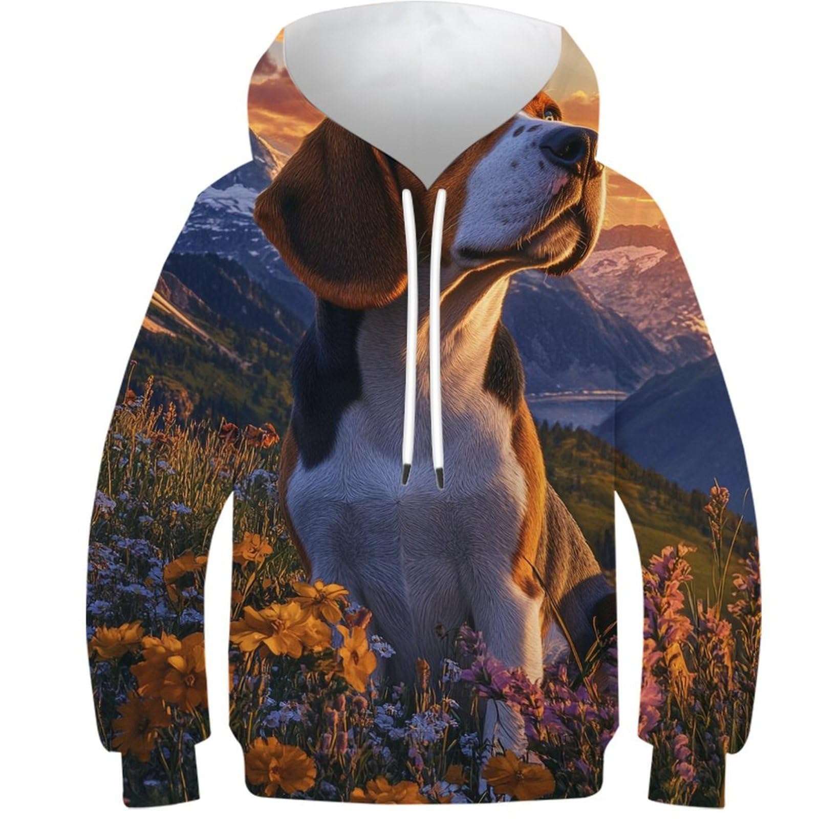 Sweat à capuche ado imprimé 3D pull ample confortable contre le froid - 8