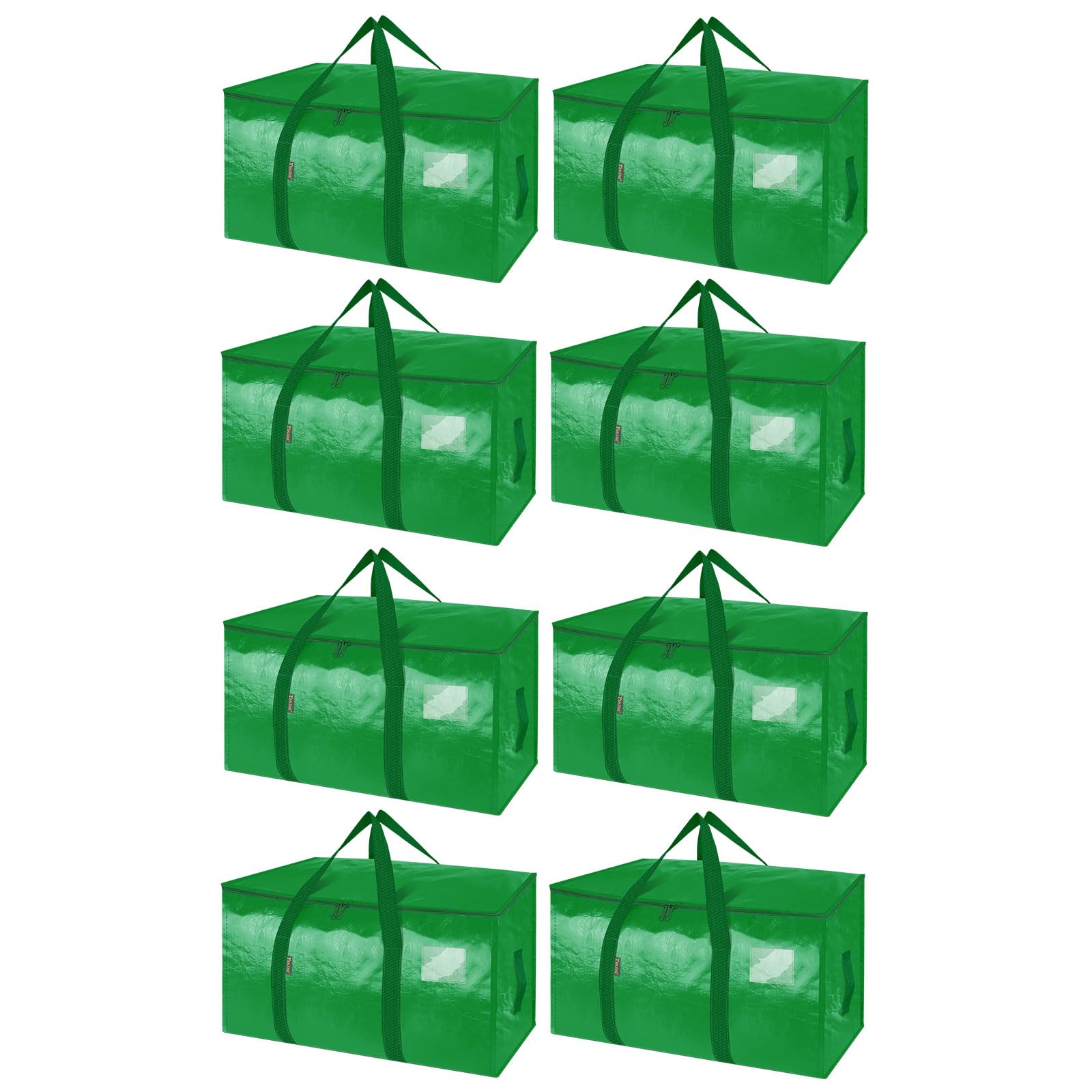 BALEINE 8-Pack Oversized Moving Bags with Reinforced Handles, Heavy-Duty Storage Tote for Clothes, Moving Supplies (Light Green, 8-Pack)