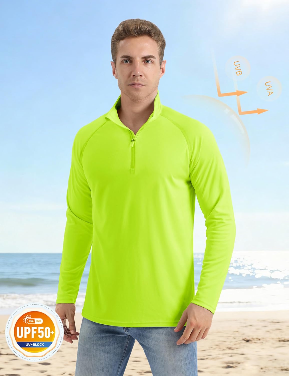 MAGCOMSEN Men's Long Sleeve Sun Shirts UPF 50+ Tees 1/4 Zip Up Fishing Running Rash Guard T-Shirts Outdoor Shirt - Image 4