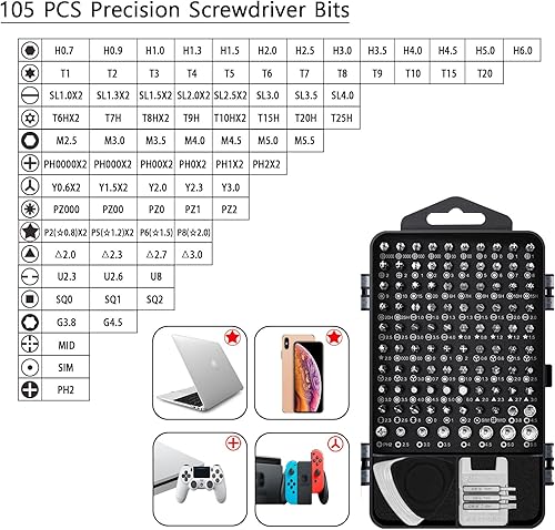 Miniatura 9 de Juego de destornilladores de precisión 150 en 1, kit de herramientas de reparación de computadora, kit de destornilladores para laptop, kit de