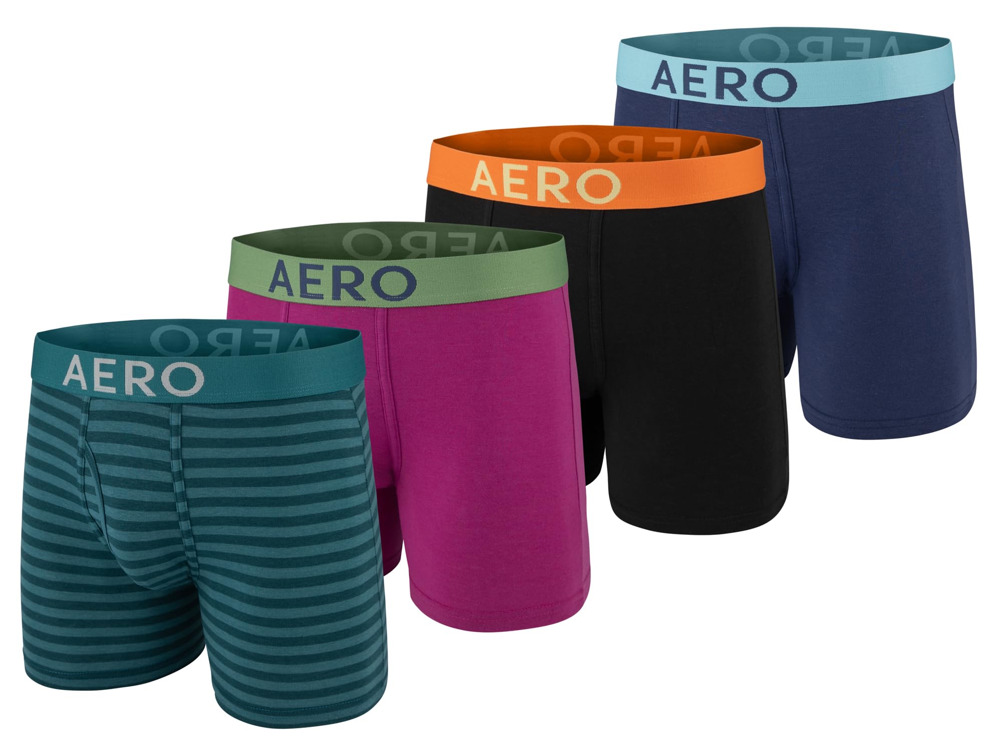 Aeropostale Mens Boxer Briefs- 4 Pack Cotton Stretch Boxer Briefs Underwear