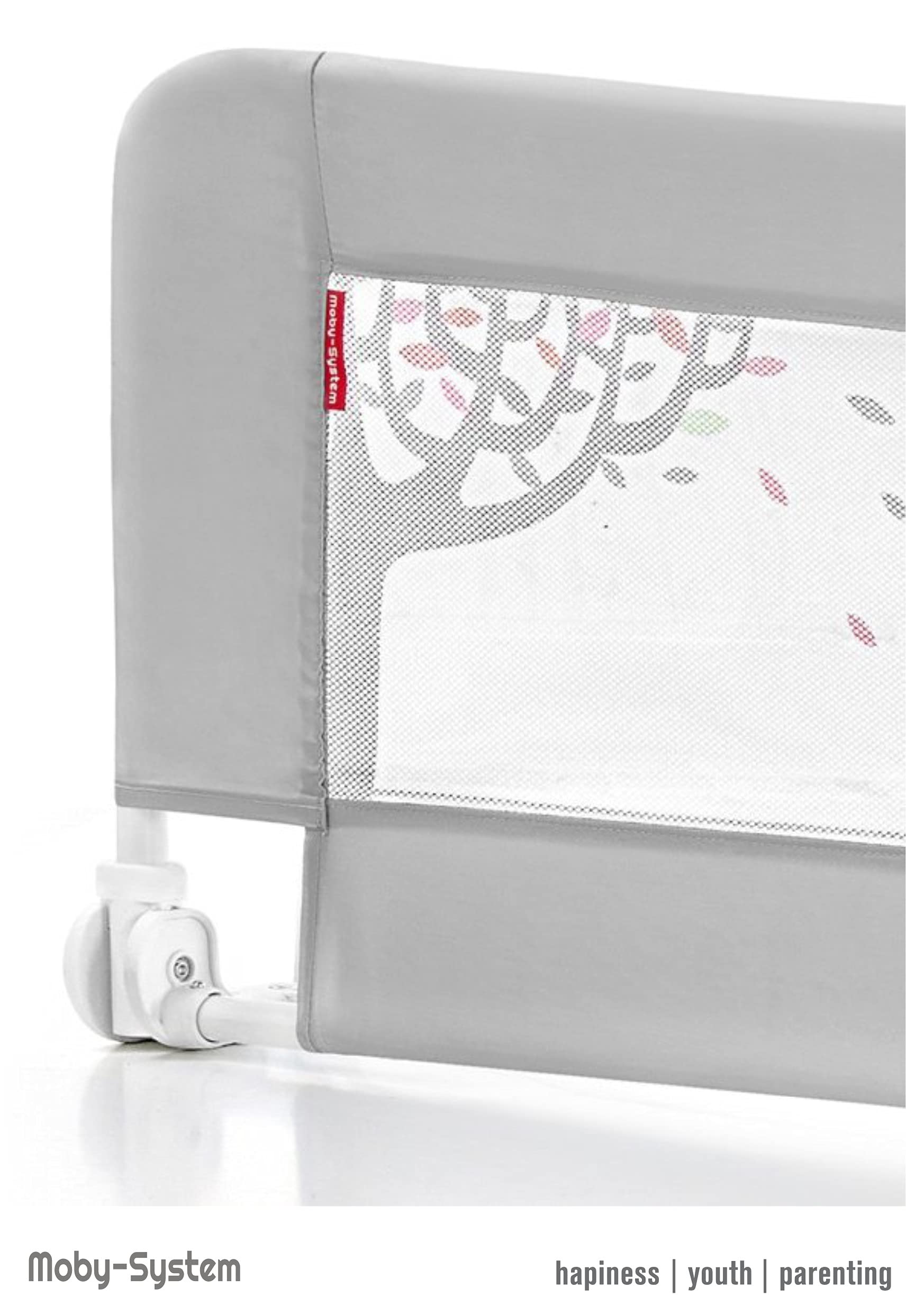 Moby-System Barriera Letto Bambini Pieghevole – Barriera di Sicurezza Anticaduta con Doppia Parete e Rete Traspirante, Conforme BS 7972 – 154×42 cm