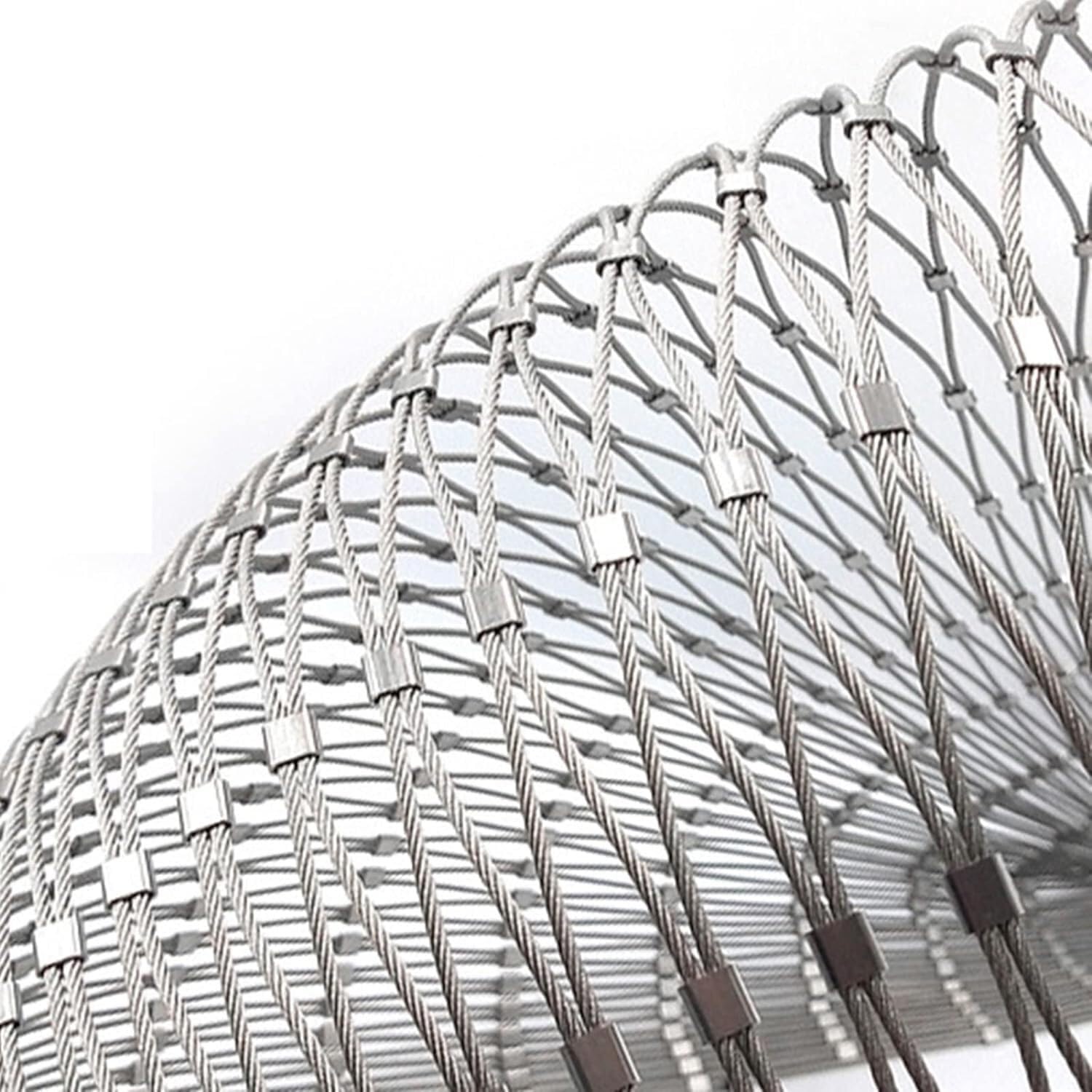 JvFbjLF Stainless Steel Rope Net, Anti-theft And Fall Protection Net, Flexible Impact Resistant Boundary Protection Net(8cm)
