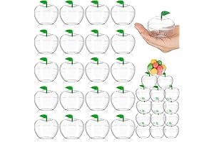60 Pack Clear Plastic Apple Shaped Jars