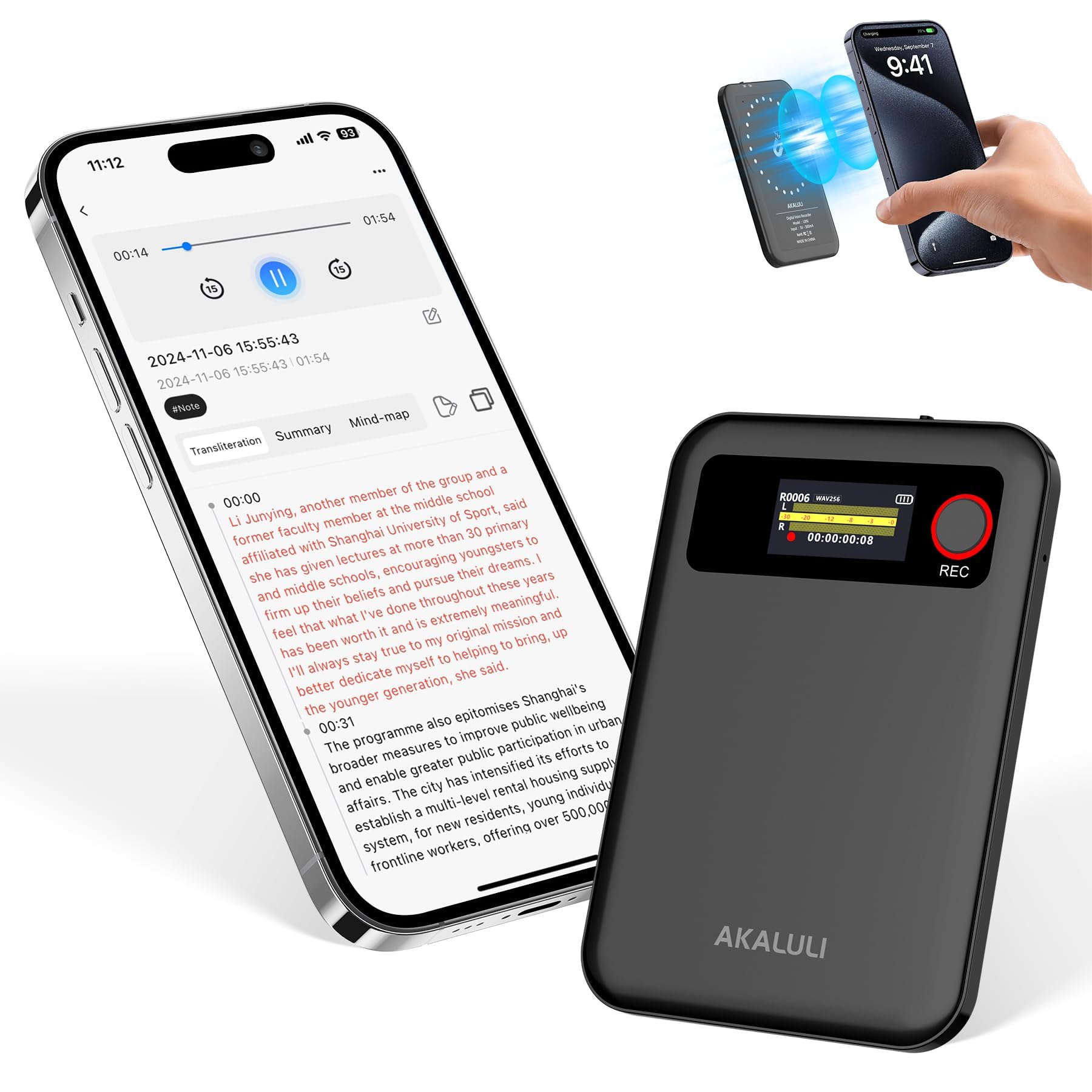 Amazon.com: AI Voice Recorder for Calls,Meetings&Lr with Bluetooth