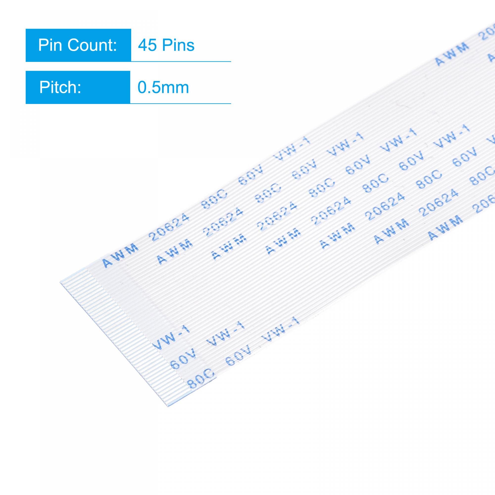 sourcing map Zestaw 5 kabli FFC FPC 45 pinów 0,5 mm 300 mm (typ A) do drukarki LCD 3D kamery DVD