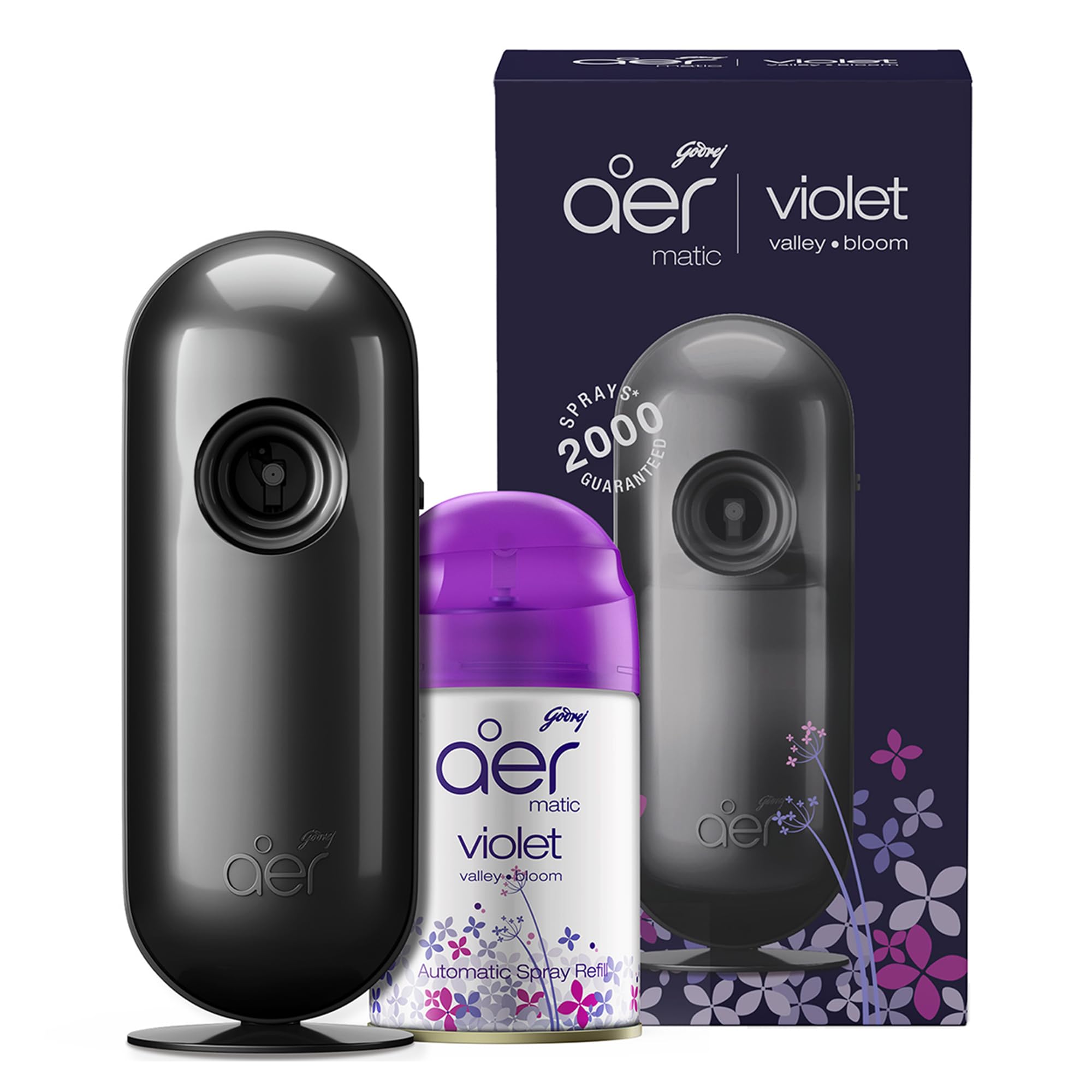 Godrej Aer Matic Kit - Automatic Air Freshener With Flexi Control Spray | Violet Valley Bloom (Lavender,225Ml)-image-45