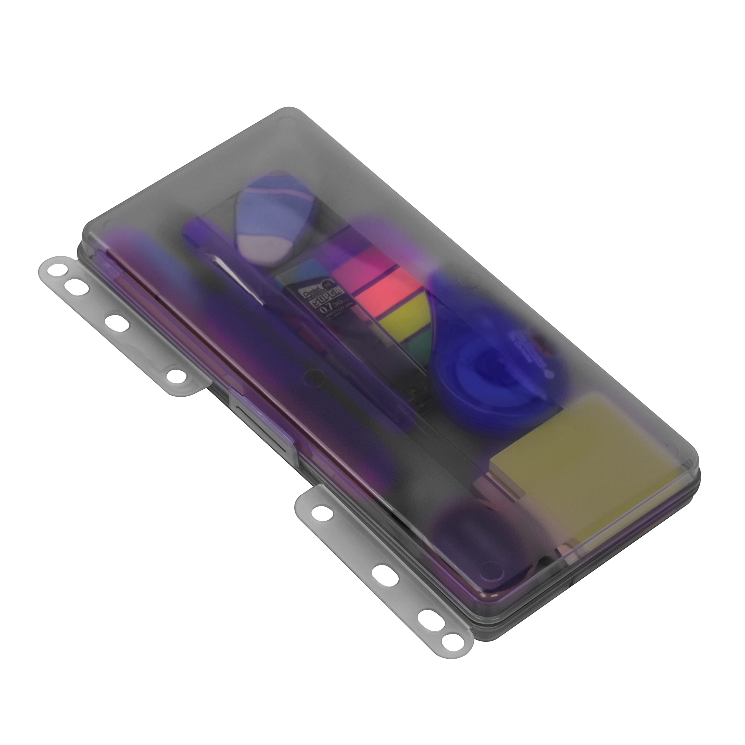 Acrimet Pencil Pouch for Binder, Plastic Pencil Case, Storage Supplies (Smoke Color)