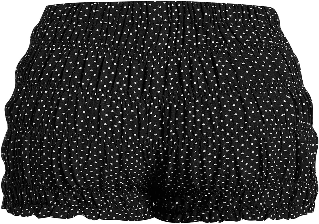 SOLY HUX Women's Polka Dots Shorts Ruffle Mini Y2k Bloomers Elastic Waist Bottoms Micro Boyshorts - Image 2