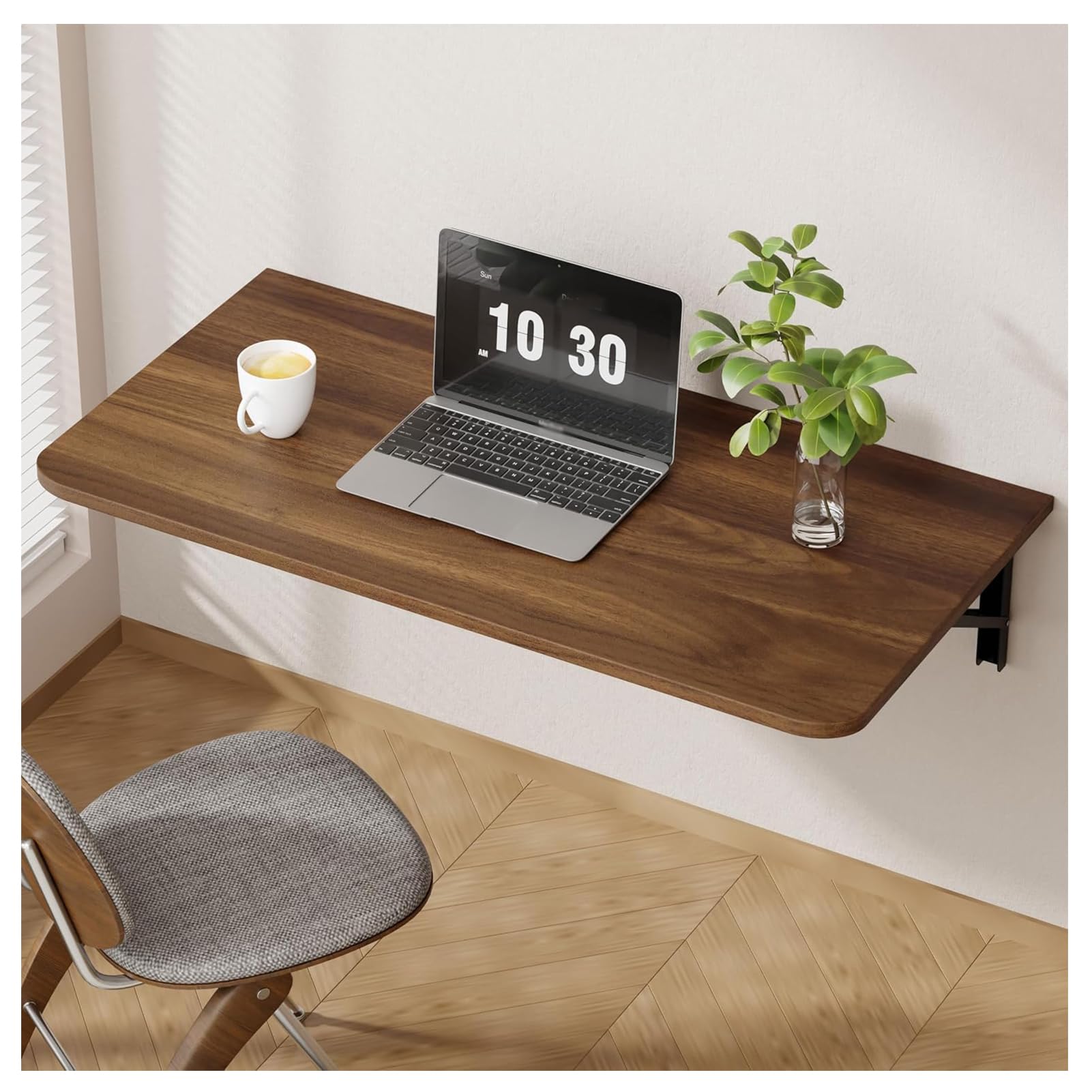 Mesa de Pared Plegable Flotante para Ordenador portátil, Mesa de Trabajo Plegable,60X40cm