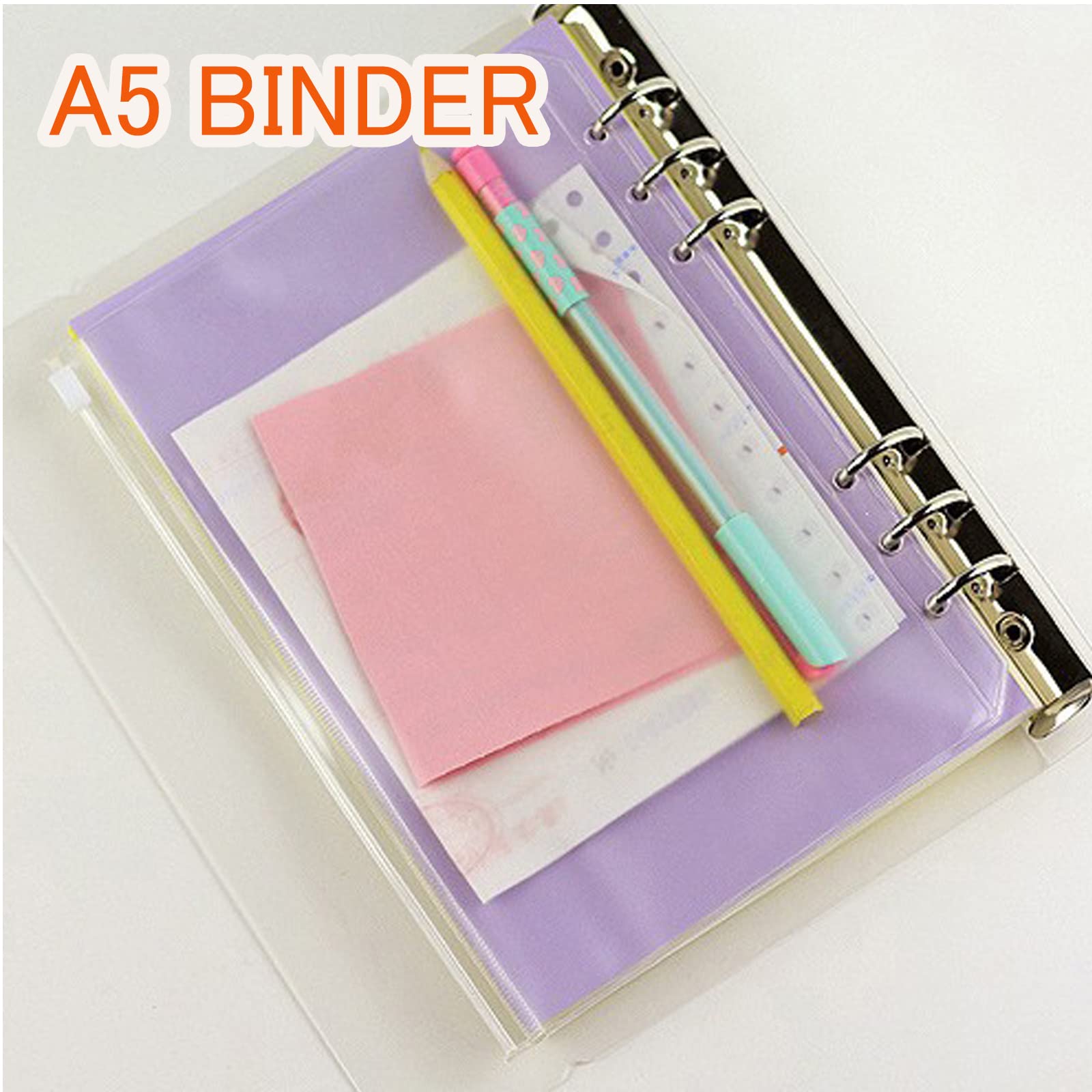 Set Ricarica Quaderno A5 A 6 Fori - 270 Pagine, Tasche, Divisori, Ideale Per Organizzazione - Foto 3