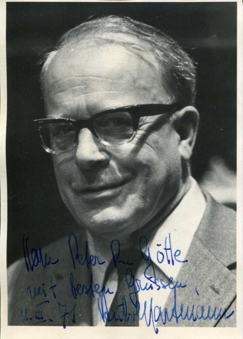 Rudolf Hartmann autograph Bavarian State Opera general director, signed photo