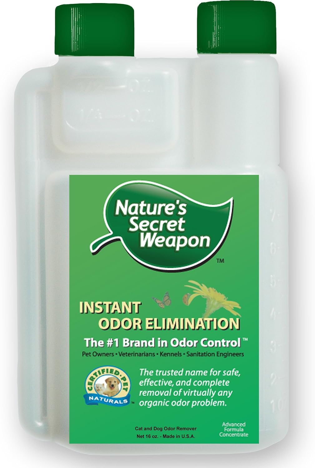 Pet Urine Stain & Odor Remover - Professional Strength Strong Odor Eliminator and Destroyer - Biodegradable Highly Effective for Cat and Dog Odors - Economical Refill Concentrate