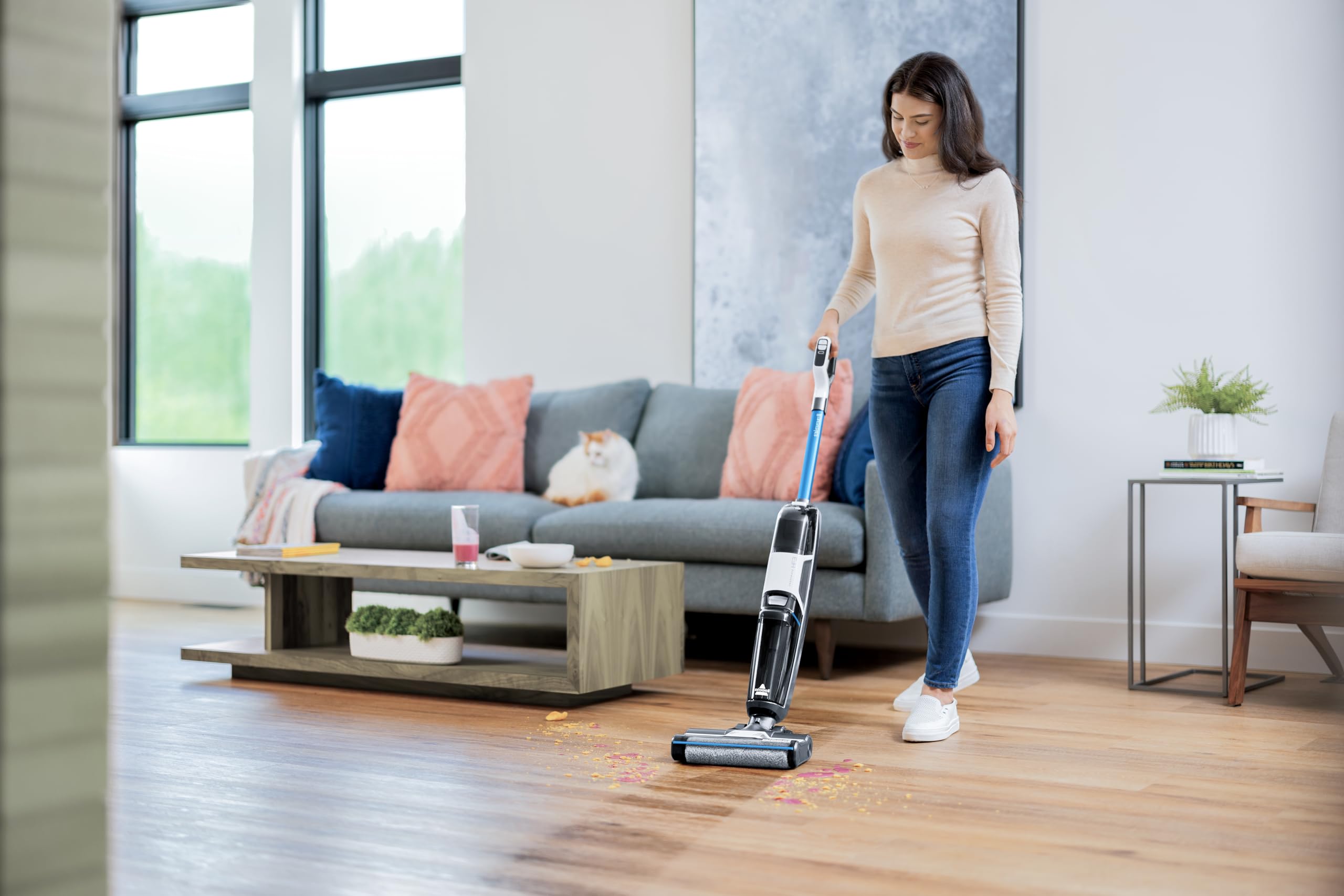 Bissell CrossWave HF3, Aspirapolvere Senza Fili, Aspira e Lava Insieme, Scopa Elettrica Leggero, 25 Minuti di Autonomia, Lavasciuga Pavimenti, Lavapavimenti Potente, Solo per Pavimenti Duri, 3598N
