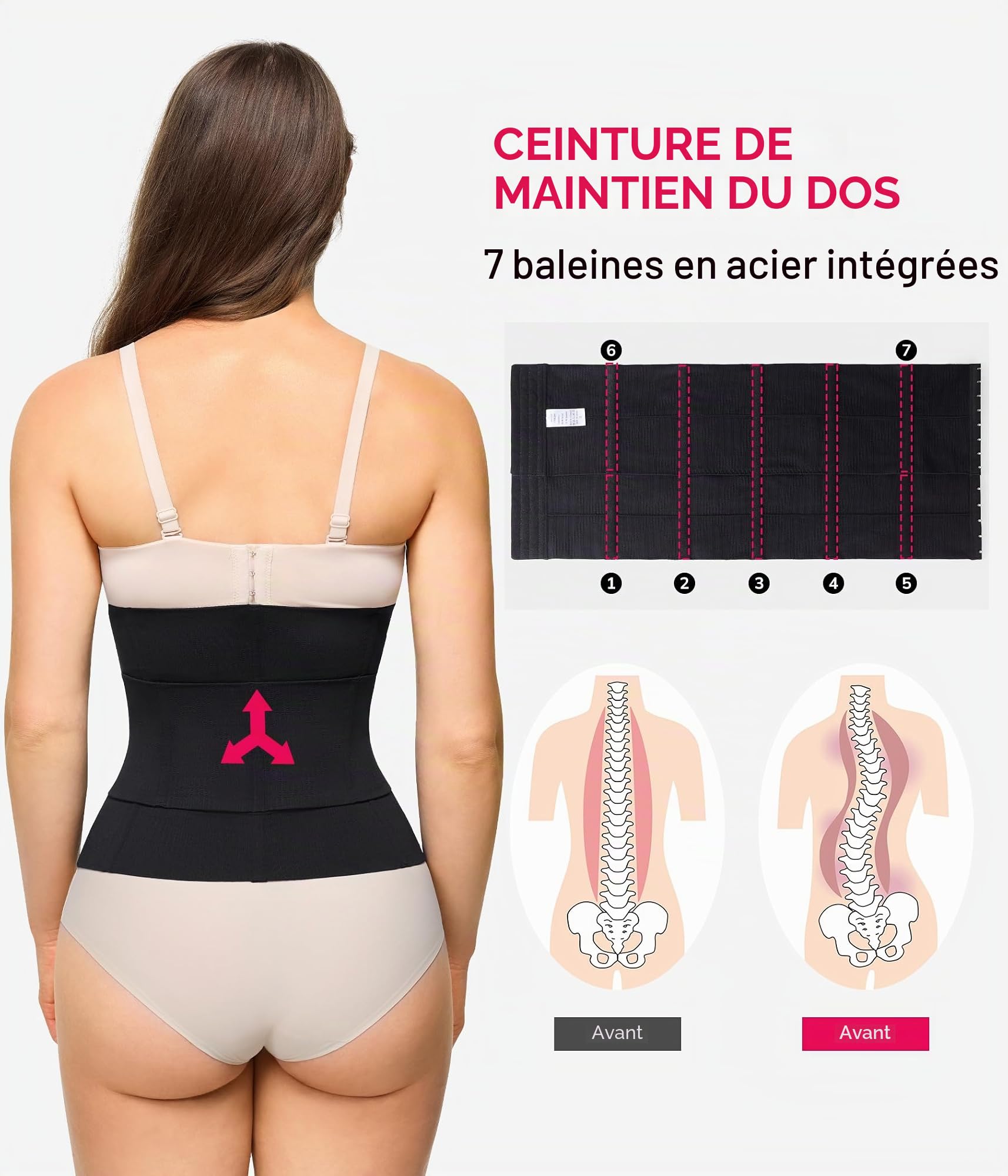 KUMAYES Gaine Amincissante Ventre Plat Femme Invisible Corset Minceur Ceinture Amincissante Waist Trainer Post Partum Serre Taille Body Sculptant Sport