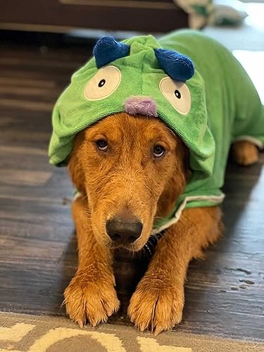 Miniatura 2 de BoxDog Toalla de microfibra para perro con capucha Monster  Bata de baño suave para perro (grande)