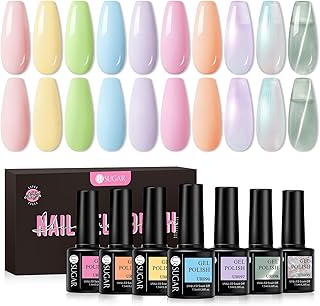 UR SUGAR Esmaltes Semipermanentes Pastel 10 colores Morado Rosa Nude Macarrón Ojo de Gato Magnético Eye Colores Semipermanentes Violeta Soak off DIY Manicura para Viajes de Verano y Carnavales