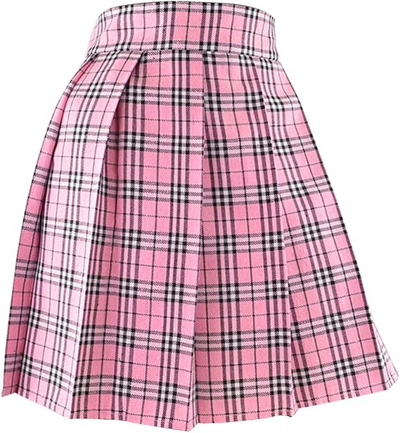 Amazon Co Jp タータンチェック スカート丈約32cm 制服 プリーツ Sk Check 01 1 ピンク セーラー服 コスプレ 服 ファッション小物
