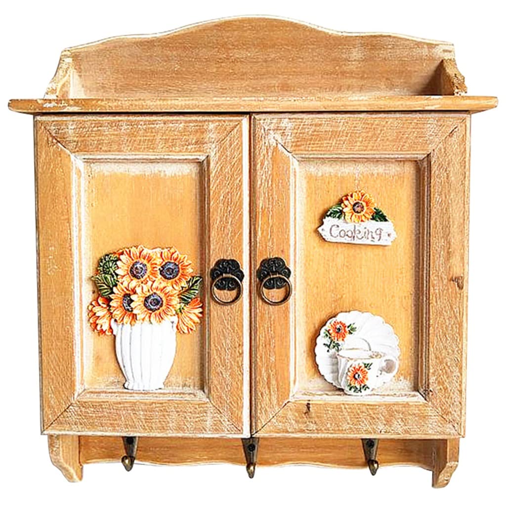 XDgfjrCGKJ American Retro Style Wall-Mounted Key Cabinet(Natural Color G)
