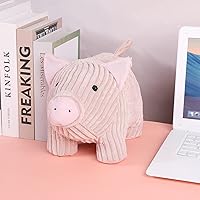 Vista 7 de Lindo tope de puerta decorativo para el hogar y la oficina, topes de puerta de piso, protectores de pared pesados de tela con peso animal, cerdo rosa