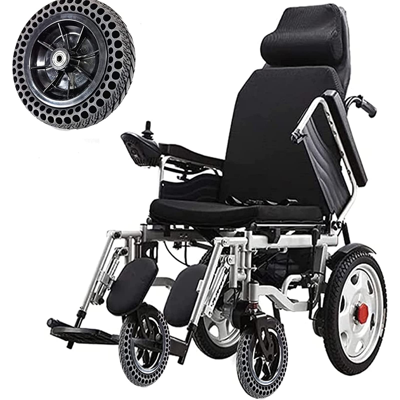 Rueda Delantera para Silla de Ruedas Eléctrica de 8 Pulgadas (2 Piezas), Rueda de Repuesto para Silla de Ruedas, NeumáTico No Inflable de Goma Maciza de Nido de Abeja
