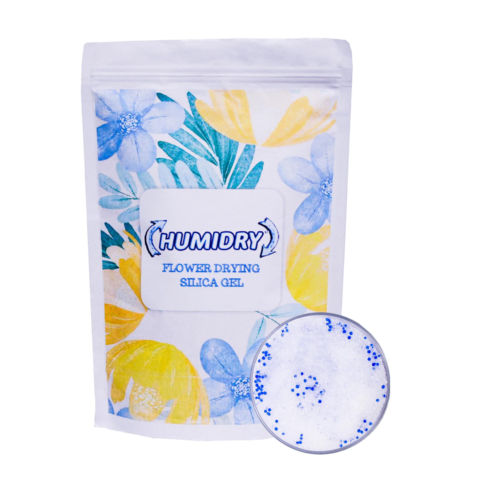 Humidry Flower Drying Absorber Silica Gel for DIY with Dry flowers, Art and Craft, Potpourri, Home Décor and Resin Art | Reusable colour Indicating Silica gel Crystals (1 kg)