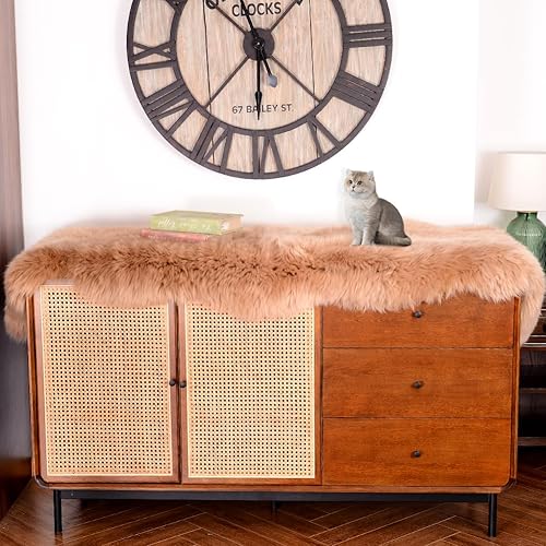 Miniatura 8 de Alfombra de piel de oveja auténtica de alta calidad, piel de oveja australiana, esponjosa, de lujo, natural, de piel de cordero esponjosa, funda