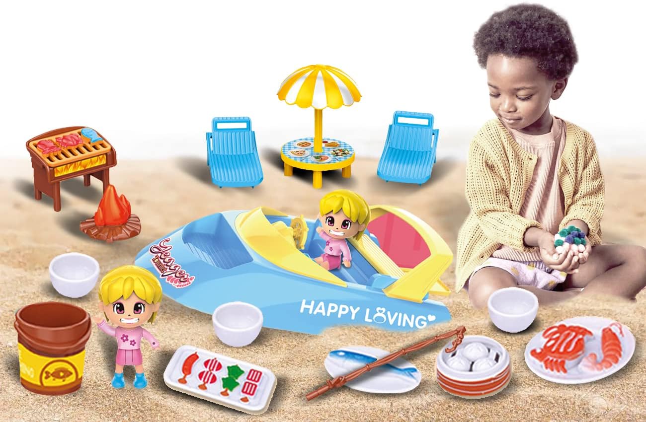 Play Sand Set Beach Sand Play Kit 21PCS Dinosaur Egg Moulds Sand Tools, Water Sprinkler Can, Beach Accessories for Kids