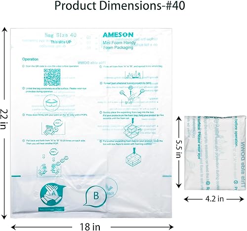 Miniatura 2 de Bolsa de espuma para envío, paquete de 4 bolsas grandes de espuma expansible #40, bolsa de embalaje para embalaje (paquete de 4, 40)