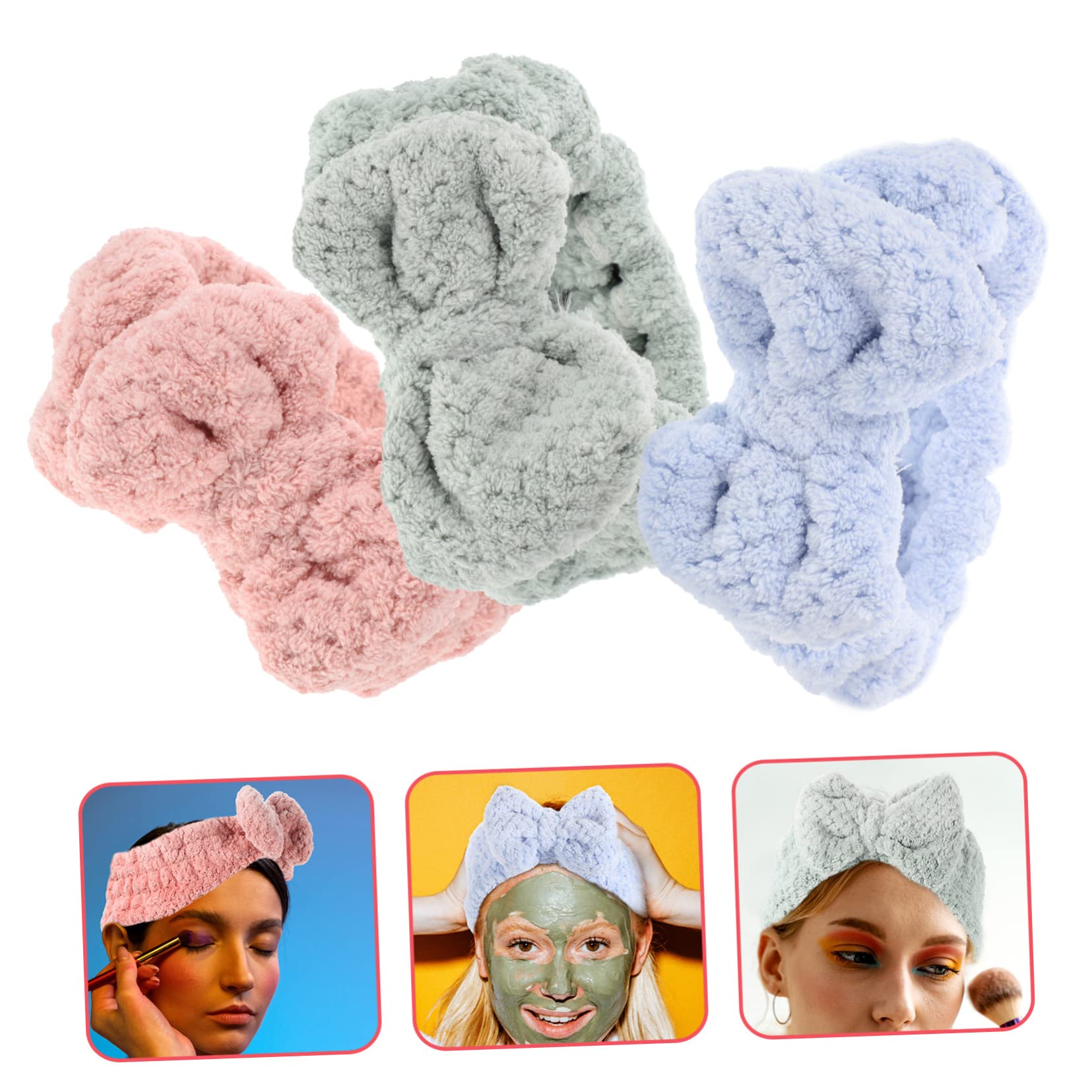 Beavorty 9piezas Diademas De Maquillaje Para Niñas Lazo De Headband Para Cuidado Facial y Maquillaje