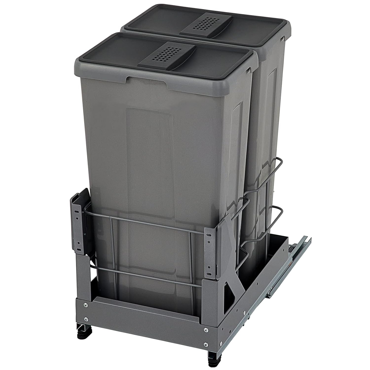 VEVOR PullOut Trash Can, 37Qt Double Bins, Under Mount Kitchen Waste