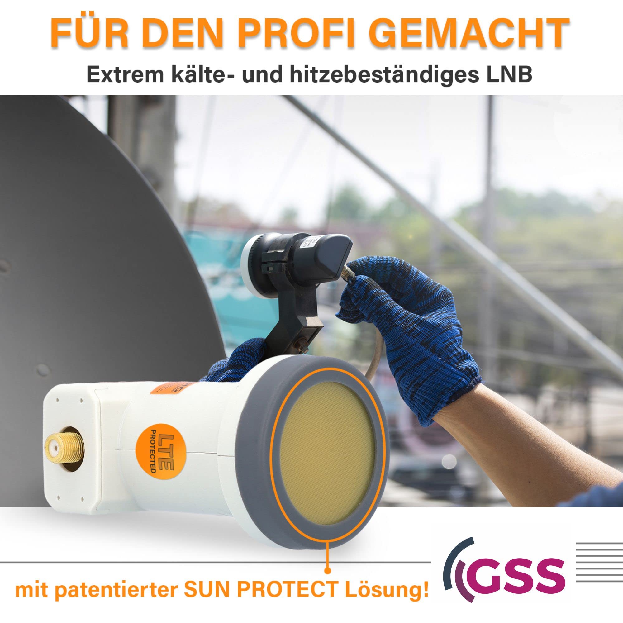 [ Test très bien, note 1.2 *] GSS Helios Single LNB avec blindage LTE et protection solaire UV, 1 compartiment HD, 4 K LMB pour 1 participant, (TV TV, récepteur satellite) LNC pour antenne parabolique
