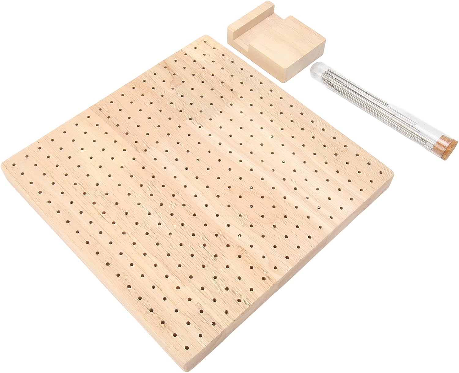 Crochet Accessories, Blocking Board with Steel Pins Needles Crochet Blocking Board Wooden Blocking Board 324 Holes Polished Rubber Wood Handcrafted Knitting Board for Crocheting