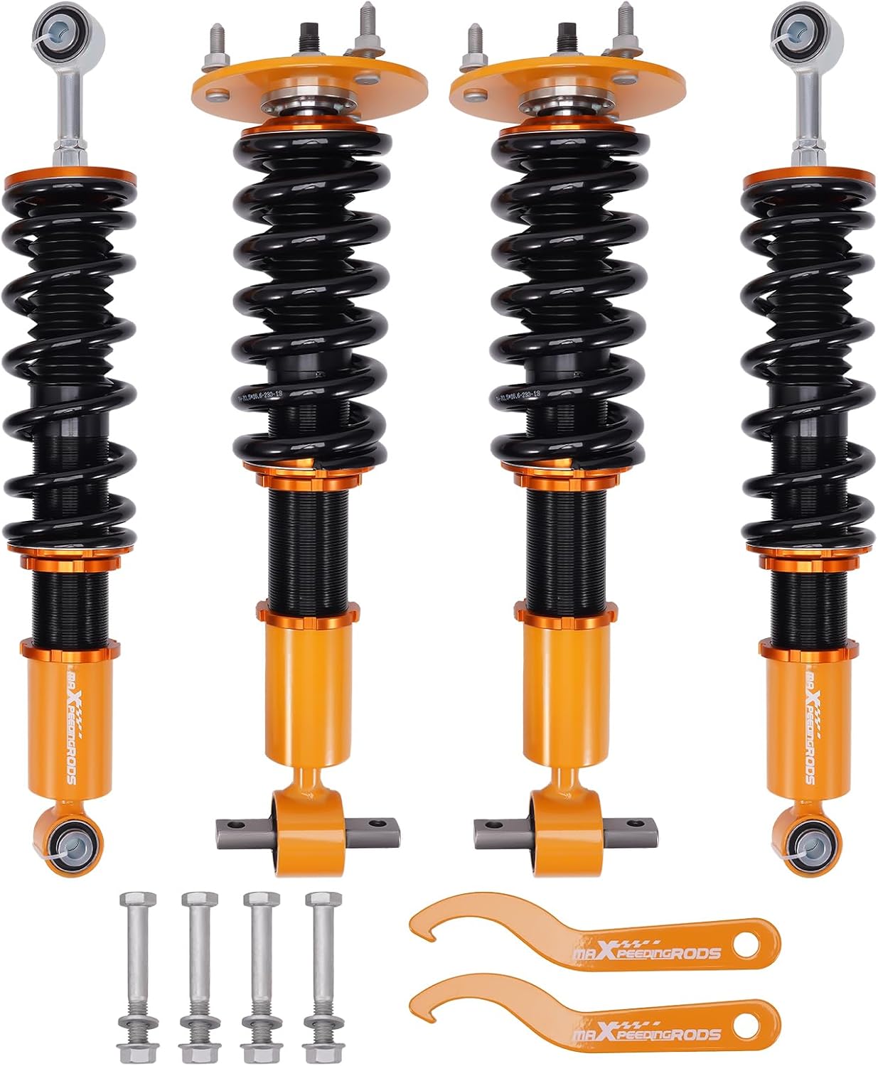 maXpeedingrods Gold Coilovers for Cadillac Escalade 2007-2013, Chevy Avalanche/Suburban/Tahoe 2007-2012, GMC Yukon XL 2007-2009 - Adjustable Height Lowering Kit
