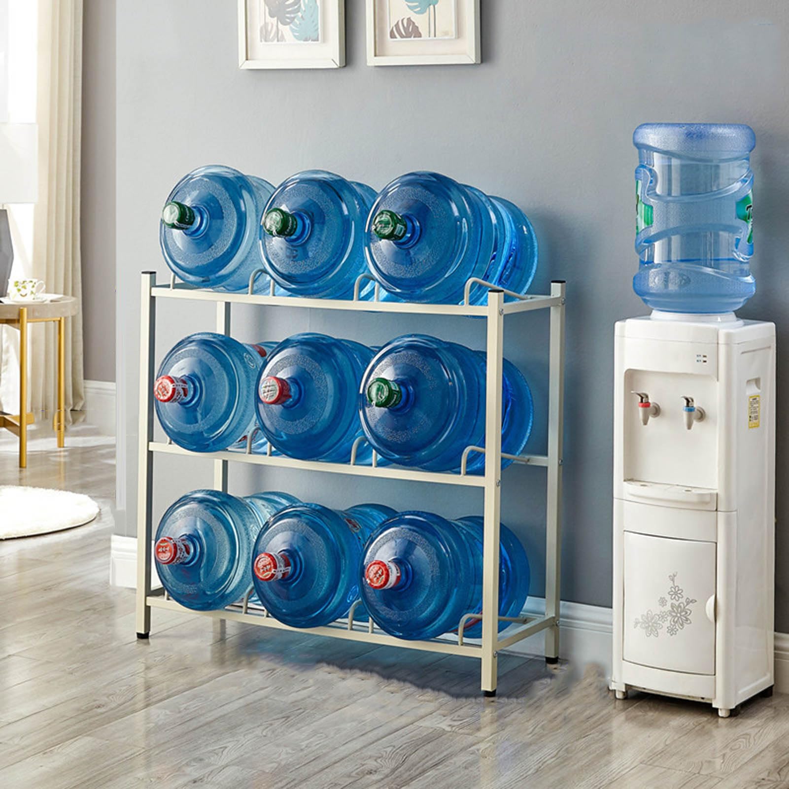 Porte-bouteille d'eau de 5 gallons et support de pichet d'eau robuste empilable 93cm