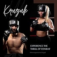 Vista 6 de Kruzak Unisex Boxing Headgears - MMA Training, Adjustable Padded, Kara,Muay Thai Headgear, Kickboxing, Sparring, Martial Arts, Karate, Taekwondo MMA