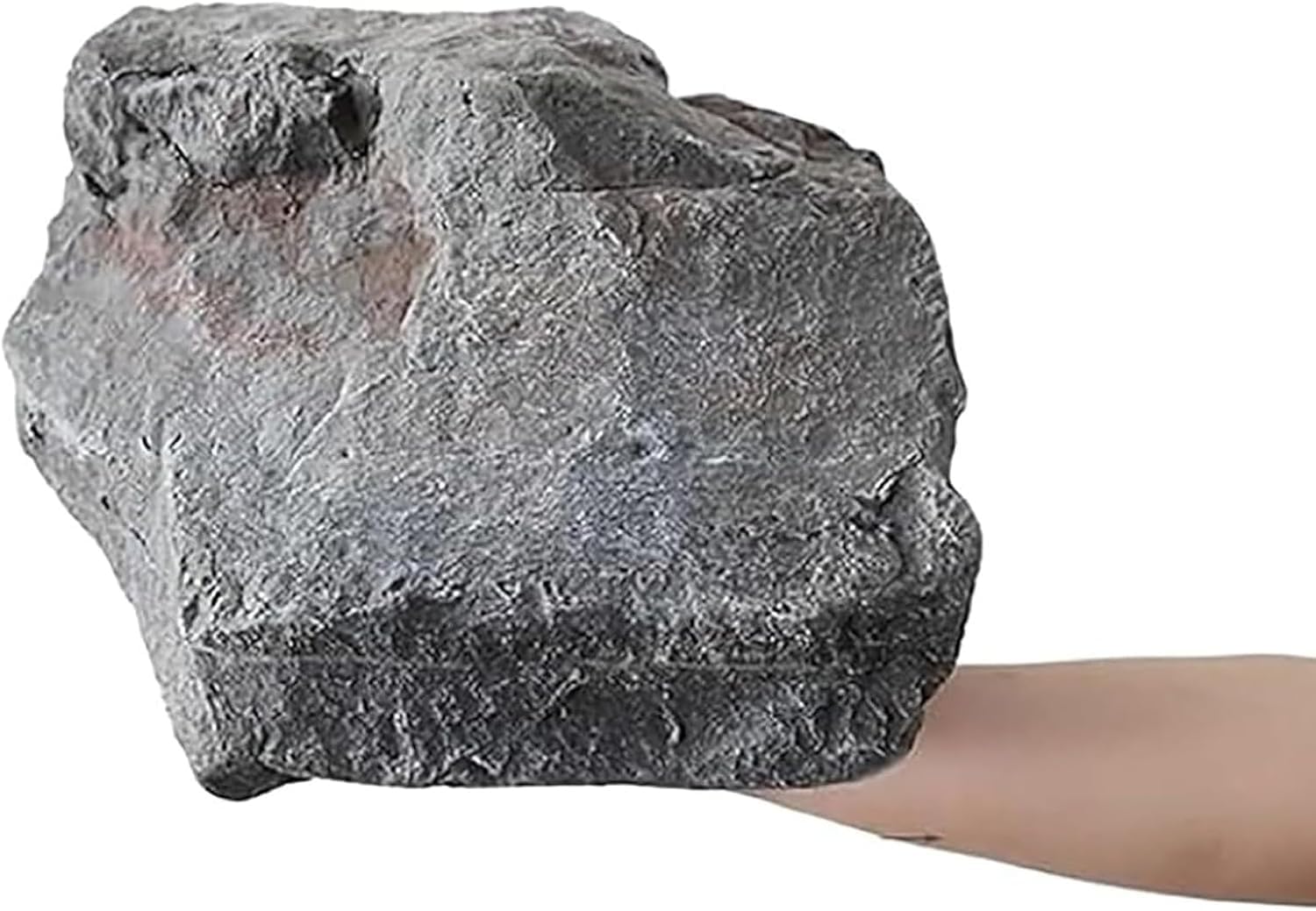 Rocas artificiales de paisaje para patio, roca realista de espuma de poliuretano para exteriores, cubierta duradera para césped y jardines, 36 x 32 x 24 cm, diseño de textura gris
