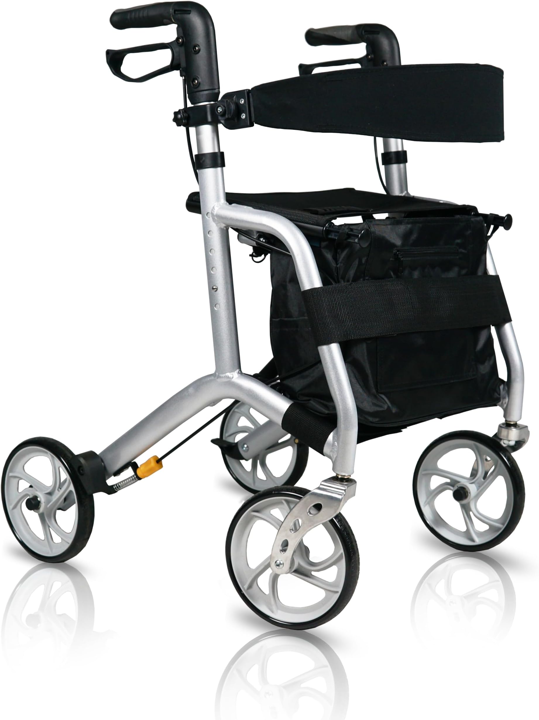 Ultralite Aluminium Rollator 4 Wheel Walking Frame with Seat Zimmer 6.8kg โฆ